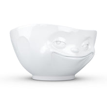 Load image into Gallery viewer, 16 ounce capacity porcelain bowl featuring a sculpted ‘grinning’ facial expression. From the TASSEN product family of fun dishware by FIFTYEIGHT Products. Quality bowl perfect for serving cereal, soup, snacks and much more.
