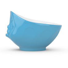 Load image into Gallery viewer, 16 ounce capacity porcelain bowl in blue featuring a sculpted ‘sulking’ facial expression. From the TASSEN product family of fun dishware by FIFTYEIGHT Products. Quality bowl perfect for serving cereal, soup, snacks and much more.
