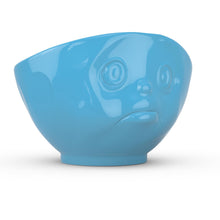 Load image into Gallery viewer, 16 ounce capacity porcelain bowl in blue featuring a sculpted ‘sulking’ facial expression. From the TASSEN product family of fun dishware by FIFTYEIGHT Products. Quality bowl perfect for serving cereal, soup, snacks and much more.
