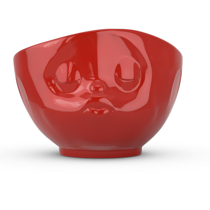 16 ounce capacity porcelain bowl in red featuring a sculpted ‘kissing’ facial expression. From the TASSEN product family of fun dishware by FIFTYEIGHT Products. Quality bowl perfect for serving cereal, soup, snacks and much more.