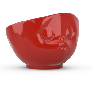 16 ounce capacity porcelain bowl in red featuring a sculpted ‘kissing’ facial expression. From the TASSEN product family of fun dishware by FIFTYEIGHT Products. Quality bowl perfect for serving cereal, soup, snacks and much more.