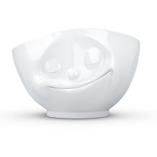 Load image into Gallery viewer, 16 ounce capacity porcelain bowl featuring a sculpted ‘happy’ facial expression. From the TASSEN product family of fun dishware by FIFTYEIGHT Products. Quality bowl perfect for serving cereal, soup, snacks and much more.
