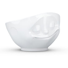 Load image into Gallery viewer, 16 ounce capacity porcelain bowl featuring a sculpted ‘happy’ facial expression. From the TASSEN product family of fun dishware by FIFTYEIGHT Products. Quality bowl perfect for serving cereal, soup, snacks and much more.
