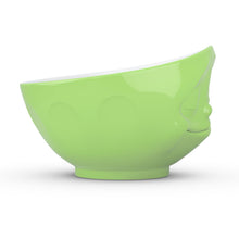 Load image into Gallery viewer, 16 ounce capacity porcelain bowl in light green color featuring a sculpted ‘happy’ facial expression. From the TASSEN product family of fun dishware by FIFTYEIGHT Products. Quality bowl perfect for serving cereal, soup, snacks and much more.
