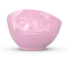 Load image into Gallery viewer, 16 ounce capacity porcelain bowl in pink color featuring a sculpted ‘dreamy’ facial expression. From the TASSEN product family of fun dishware by FIFTYEIGHT Products. Quality bowl perfect for serving cereal, soup, snacks and much more.
