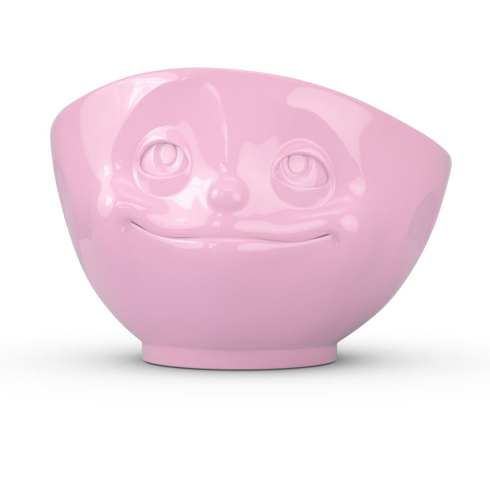 16 ounce capacity porcelain bowl in pink color featuring a sculpted ‘dreamy’ facial expression. From the TASSEN product family of fun dishware by FIFTYEIGHT Products. Quality bowl perfect for serving cereal, soup, snacks and much more.