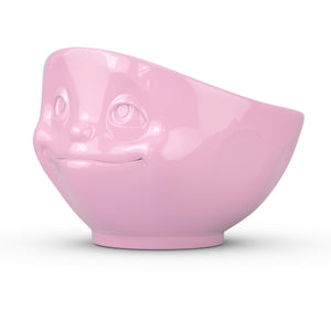 16 ounce capacity porcelain bowl in pink color featuring a sculpted ‘dreamy’ facial expression. From the TASSEN product family of fun dishware by FIFTYEIGHT Products. Quality bowl perfect for serving cereal, soup, snacks and much more.