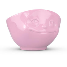 Load image into Gallery viewer, 16 ounce capacity porcelain bowl in pink color featuring a sculpted ‘dreamy’ facial expression. From the TASSEN product family of fun dishware by FIFTYEIGHT Products. Quality bowl perfect for serving cereal, soup, snacks and much more.
