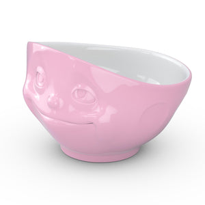 16 ounce capacity porcelain bowl in pink color featuring a sculpted ‘dreamy’ facial expression. From the TASSEN product family of fun dishware by FIFTYEIGHT Products. Quality bowl perfect for serving cereal, soup, snacks and much more.