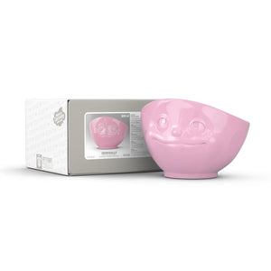 16 ounce capacity porcelain bowl in pink color featuring a sculpted ‘dreamy’ facial expression. From the TASSEN product family of fun dishware by FIFTYEIGHT Products. Quality bowl perfect for serving cereal, soup, snacks and much more.