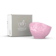 Load image into Gallery viewer, 16 ounce capacity porcelain bowl in pink color featuring a sculpted ‘dreamy’ facial expression. From the TASSEN product family of fun dishware by FIFTYEIGHT Products. Quality bowl perfect for serving cereal, soup, snacks and much more.
