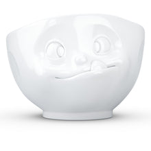 Load image into Gallery viewer, 16 ounce capacity porcelain bowl featuring a sculpted ‘tasty’ facial expression. From the TASSEN product family of fun dishware by FIFTYEIGHT Products. Quality bowl perfect for serving cereal, soup, snacks and much more.
