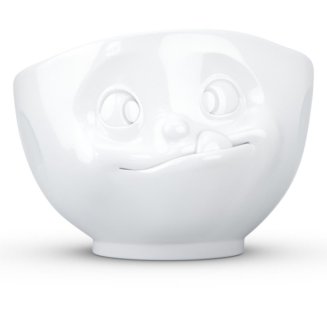 16 ounce capacity porcelain bowl featuring a sculpted ‘tasty’ facial expression. From the TASSEN product family of fun dishware by FIFTYEIGHT Products. Quality bowl perfect for serving cereal, soup, snacks and much more.