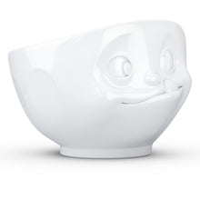 Load image into Gallery viewer, 16 ounce capacity porcelain bowl featuring a sculpted ‘tasty’ facial expression. From the TASSEN product family of fun dishware by FIFTYEIGHT Products. Quality bowl perfect for serving cereal, soup, snacks and much more.
