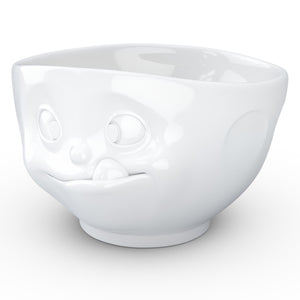 16 ounce capacity porcelain bowl featuring a sculpted ‘tasty’ facial expression. From the TASSEN product family of fun dishware by FIFTYEIGHT Products. Quality bowl perfect for serving cereal, soup, snacks and much more.