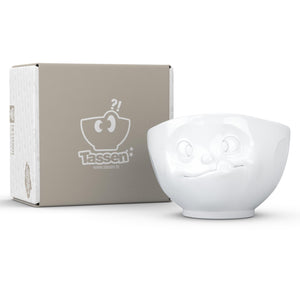 16 ounce capacity porcelain bowl featuring a sculpted ‘tasty’ facial expression. From the TASSEN product family of fun dishware by FIFTYEIGHT Products. Quality bowl perfect for serving cereal, soup, snacks and much more.