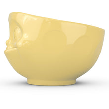 Load image into Gallery viewer, 16 ounce capacity porcelain bowl in yellow featuring a sculpted ‘tasty’ facial expression. From the TASSEN product family of fun dishware by FIFTYEIGHT Products. Quality bowl perfect for serving cereal, soup, snacks and much more.
