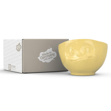 Load image into Gallery viewer, 16 ounce capacity porcelain bowl in yellow featuring a sculpted ‘tasty’ facial expression. From the TASSEN product family of fun dishware by FIFTYEIGHT Products. Quality bowl perfect for serving cereal, soup, snacks and much more.
