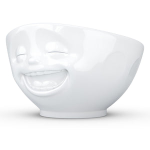  16 ounce capacity porcelain bowl featuring a sculpted ‘laughing’ facial expression. From the TASSEN product family of fun dishware by FIFTYEIGHT Products. Quality bowl perfect for serving cereal, soup, snacks and much more.