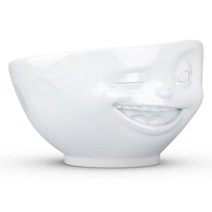 16 ounce capacity porcelain bowl featuring a sculpted ‘dreamy’ facial expression. From the TASSEN product family of fun dishware by FIFTYEIGHT Products. Quality bowl perfect for serving cereal, soup, snacks and much more.