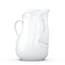 Load image into Gallery viewer, Porcelain tea pot in white featuring a &#39;good mood&#39; facial expression and a generous 40 oz. capacity. Perfect for serving tea, coffee, punch, mulled wine and more. Detailed facial expression tea pot from the TASSEN product family of fun dishware by FIFTYEIGHT Products. Shipped in exclusively designed gift box.
