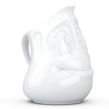 Load image into Gallery viewer, Premium porcelain creamer jug in white features a &#39;jolly&#39; facial expression at 11 oz capacity. Serves milk, creamer, dressing, salsa, gazpacho, gravy, sauces and more. Detailed facial expression jug from the TASSEN product family of fun dishware by FIFTYEIGHT Products. Shipped in exclusively designed gift box.
