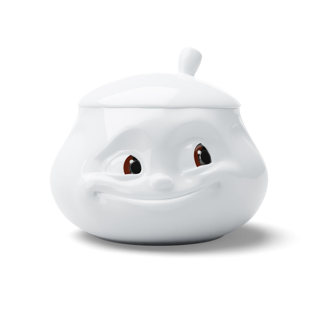 Special Movie Edition with colorful eyes. Premium porcelain sugar bowl in white with 