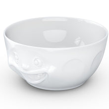 Load image into Gallery viewer, Extra big 87.5 ounce porcelain bowl in white featuring a sculpted ‘out of control’ facial expression. From the TASSEN product family of fun dishware by FIFTYEIGHT Products. Quality bowl perfect for entertaining guests and serving salads, side dishes, stew, chili, chips, and more.
