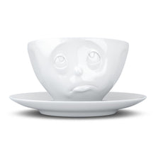 Load image into Gallery viewer, Coffee cup with a &#39;Oh Please&#39; facial expression and 6.5 oz capacity. From the TASSEN product family of fun dishware by FIFTYEIGHT Products. Coffee cup with matching saucer crafted from quality porcelain.

