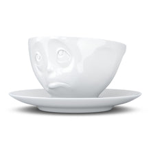 Load image into Gallery viewer, Coffee cup with a &#39;Oh Please&#39; facial expression and 6.5 oz capacity. From the TASSEN product family of fun dishware by FIFTYEIGHT Products. Coffee cup with matching saucer crafted from quality porcelain.
