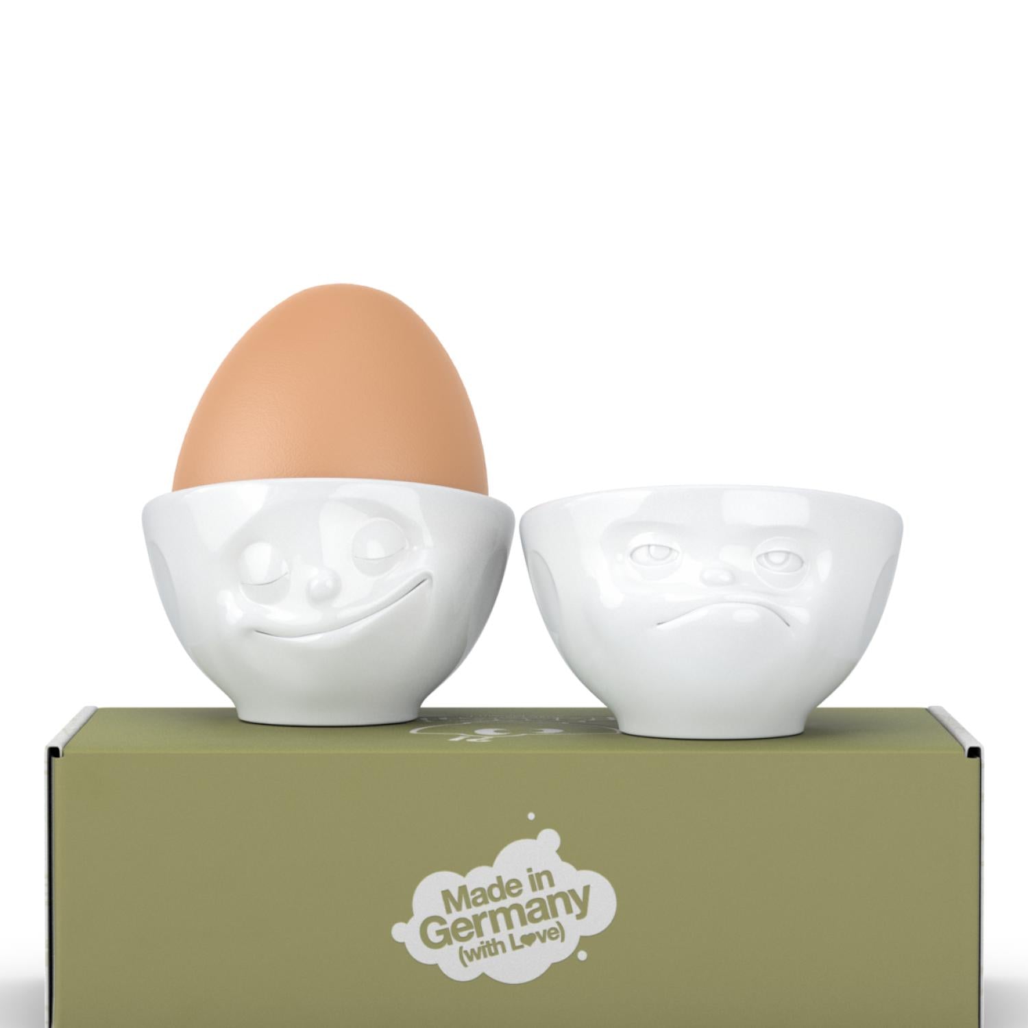 Ceramic Egg Cup With or Without Attached Plate Modern Beige 