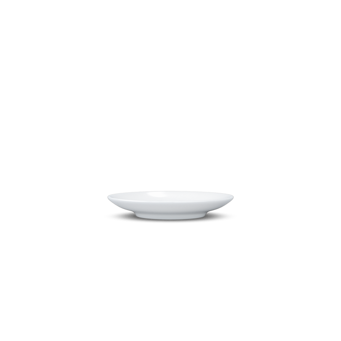 Premium porcelain saucer for espresso cups in white from the TASSEN product family of fun dishware by FIFTYEIGHT Products. Replacement saucer for our Espresso Cups. 