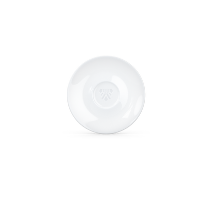 Premium porcelain saucer for espresso cups in white from the TASSEN product family of fun dishware by FIFTYEIGHT Products. Replacement saucer for our Espresso Cups. 