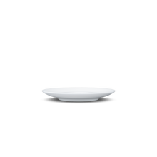 Load image into Gallery viewer, Premium porcelain saucer for coffee cups in white from the TASSEN product family of fun dishware by FIFTYEIGHT Products. Replacement saucer for our Espresso Cups. Single saucer. Dishwasher and microwave safe saucer with FIFTYEIGHT logo details.
