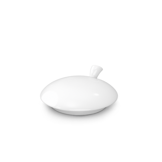 Premium porcelain lid to fit the TASSEN Sugar Bowl in white from the TASSEN product family of fun dishware by FIFTYEIGHT Products. Replacement lid. Dishwasher and microwave safe.