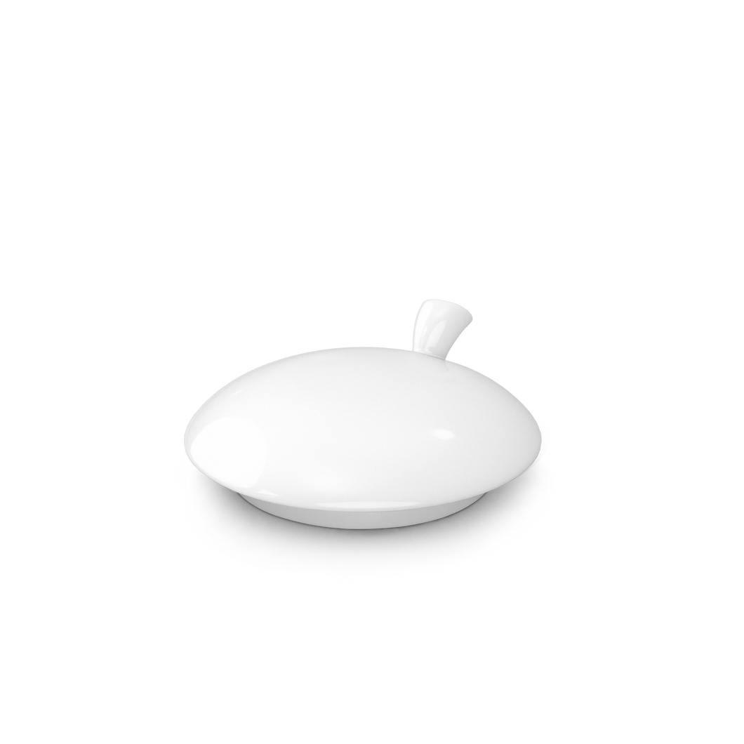Premium porcelain lid to fit the TASSEN Sugar Bowl in white from the TASSEN product family of fun dishware by FIFTYEIGHT Products. Replacement lid. Dishwasher and microwave safe.