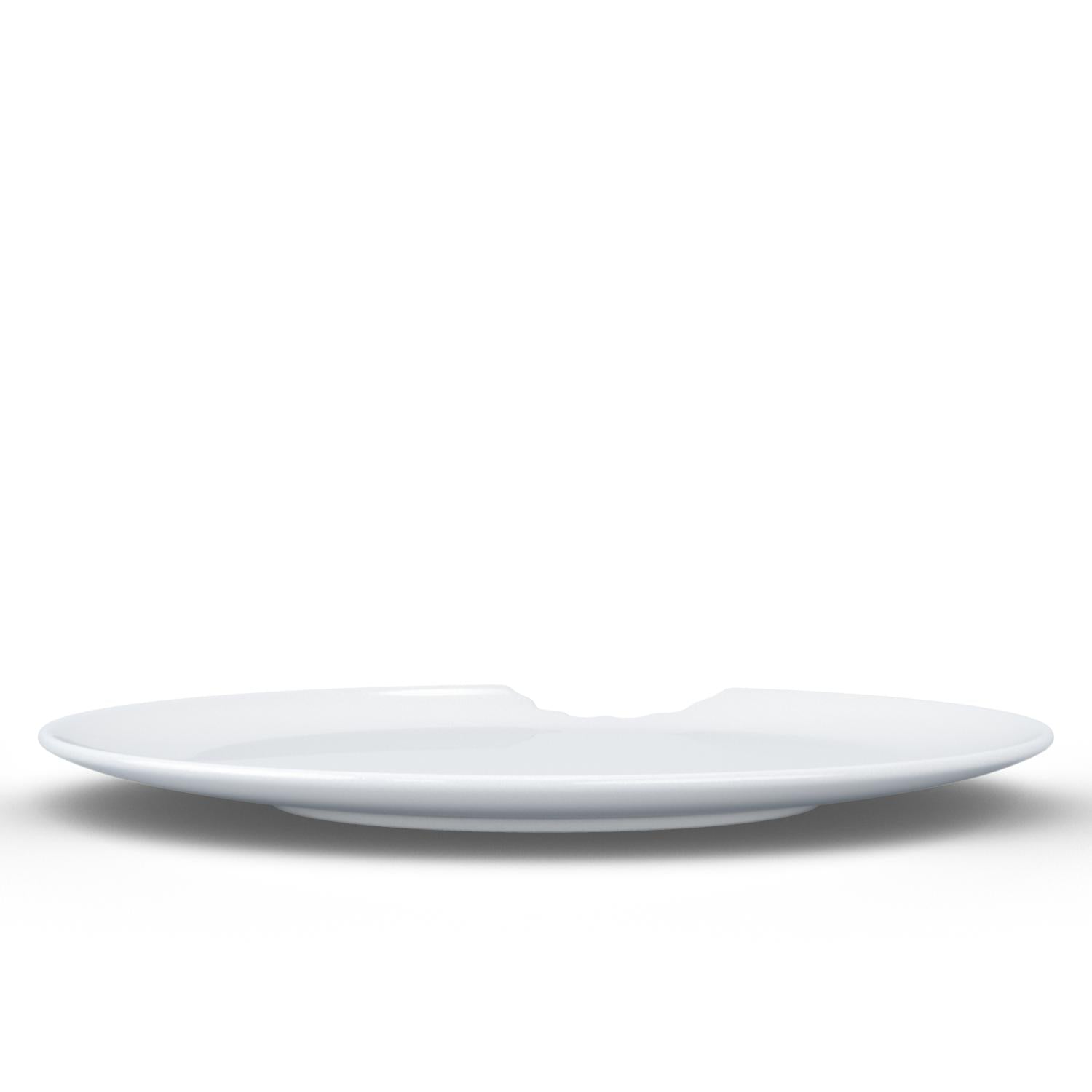 TASSEN Porcelain Dessert Plates w. Bite Mark, 7.8 Inch, White(Set