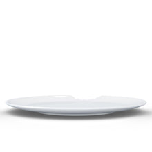 Load image into Gallery viewer, Set of two premium porcelain dessert plates in white with a &#39;bite mark&#39; cutout at the edge. Dishwasher and microwave safe plate with a 7.8 inch diameter. From the TASSEN product family of fun dishware by FIFTYEIGHT Products. Made in Germany according to environmental standards.
