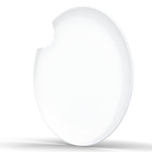 Load image into Gallery viewer, Set of two premium porcelain dessert plates in white with a &#39;bite mark&#39; cutout at the edge. Dishwasher and microwave safe plate with a 7.8 inch diameter. From the TASSEN product family of fun dishware by FIFTYEIGHT Products. Made in Germany according to environmental standards.
