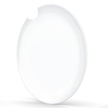 Load image into Gallery viewer, Set of two premium porcelain dinner plates in white with a &#39;bite mark&#39; cutout at the edge. Dishwasher and microwave safes plate with a 11 inch diameter. From the TASSEN product family of fun dishware by FIFTYEIGHT Products. Made in Germany according to environmental standards.
