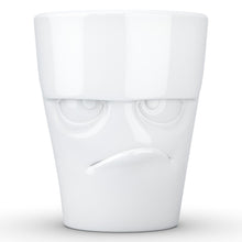 Load image into Gallery viewer, Coffee mug with &#39;grumpy&#39; facial expression and 11 oz capacity. From the TASSEN product family of fun dishware by FIFTYEIGHT Products. Tall coffee cup with handle in white, crafted from quality porcelain.
