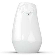 Load image into Gallery viewer, Exclusive designer flower vase made from premium porcelain with a &#39;laid back&#39; facial expression. Stands at 9 inches tall on a footed base. From the TASSEN product family of fun dishware by FIFTYEIGHT Products. Made in Germany according to environmental standards.
