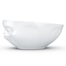 Load image into Gallery viewer, Versatile 11 ounce capacity porcelain bowl in white featuring a sculpted ‘laughing’ facial expression. From the TASSEN product family of fun dishware by FIFTYEIGHT Products. Quality bowl perfect for ice cream to tapas, nuts and hearty dips.
