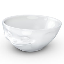 Load image into Gallery viewer, Versatile 11 ounce capacity porcelain bowl in white featuring a sculpted ‘laughing’ facial expression. From the TASSEN product family of fun dishware by FIFTYEIGHT Products. Quality bowl perfect for ice cream to tapas, nuts and hearty dips.
