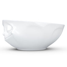 Load image into Gallery viewer, Versatile 11 ounce capacity porcelain bowl in white featuring a sculpted ‘happy’ facial expression. From the TASSEN product family of fun dishware by FIFTYEIGHT Products. Quality bowl perfect for ice cream to tapas, nuts and hearty dips.
