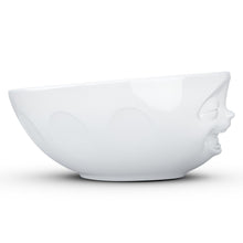 Load image into Gallery viewer, Versatile 11 ounce capacity porcelain bowl in white featuring a sculpted ‘laughing’ facial expression. From the TASSEN product family of fun dishware by FIFTYEIGHT Products. Quality bowl perfect for ice cream to tapas, nuts and hearty dips.
