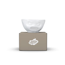 Load image into Gallery viewer, Premium extra large porcelain bowl in white from the TASSEN product family of fun dishware by FIFTYEIGHT Products. Offers 33 oz capacity with hole in front for fun effect to serve snacks. Dishwasher and microwave safe bowl featuring a sculpted ‘barfing’ facial expression. Shipped in exclusively designed gift box.
