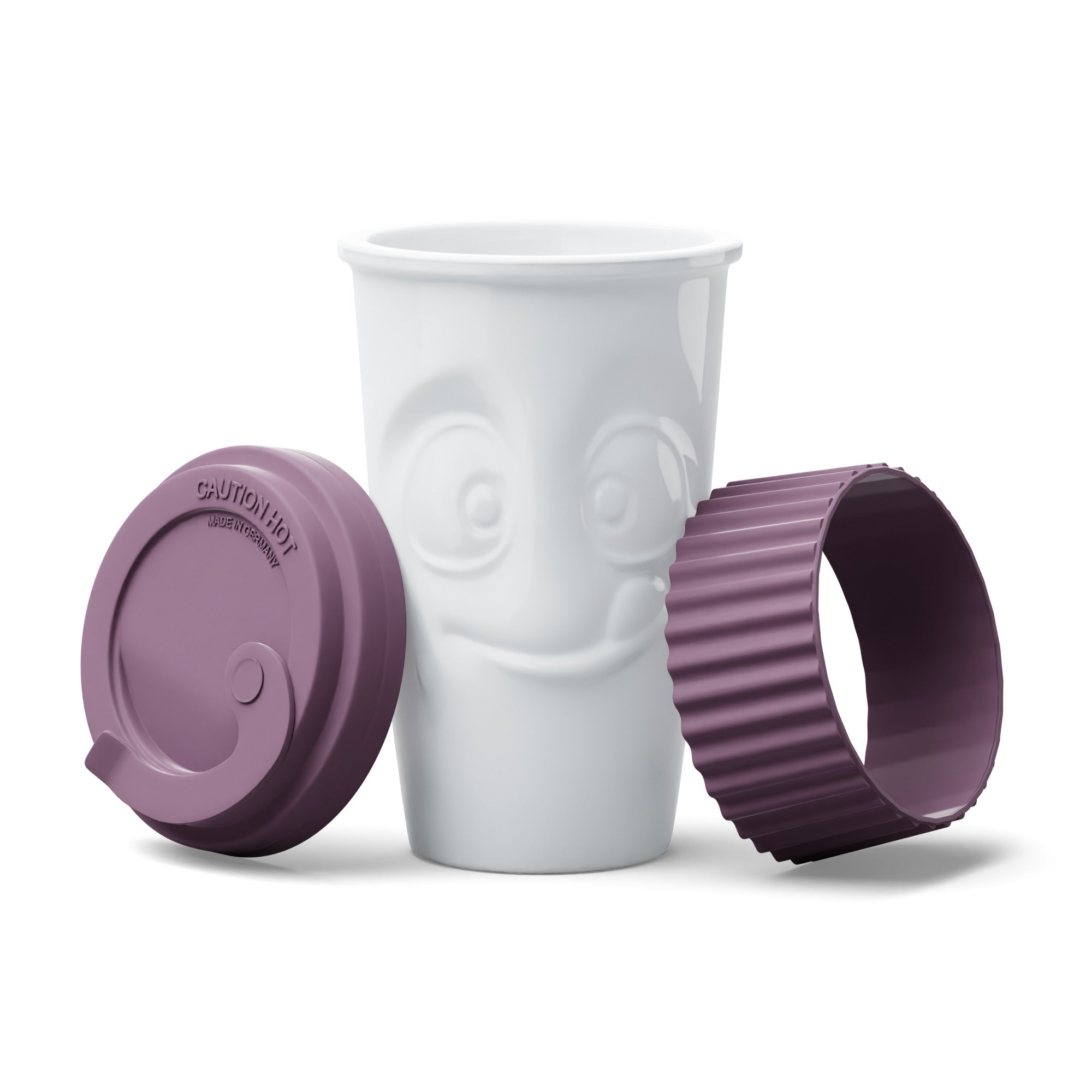 Mug To Go Tasty – Wineberry Color (No Handle, Protective Sleeve