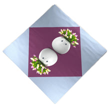 Load image into Gallery viewer, Pack of 20 disposable paper napkins in transparent packaging. Colorful paper napkins featuring zany TASSEN artwork in &quot;Bouquet Gourmet&quot; design. 12 by 12 inches in size and Made in Germany according to environmental standards.
